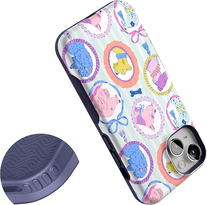 Casely iPhone 14 Case | Chateau Pups | French Dog | Compatible with MagSafe | Bold Protective Design