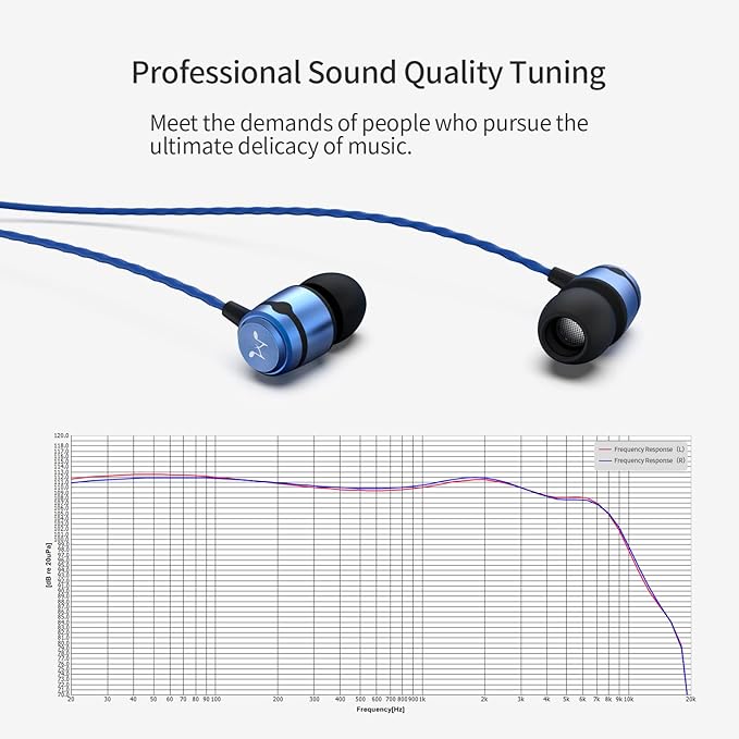 SoundMAGIC E50 Wired Earbuds No Microphone in Ear Monitor HiFi Earphones Noise Isolating Headphones Comfortable Fit Blue