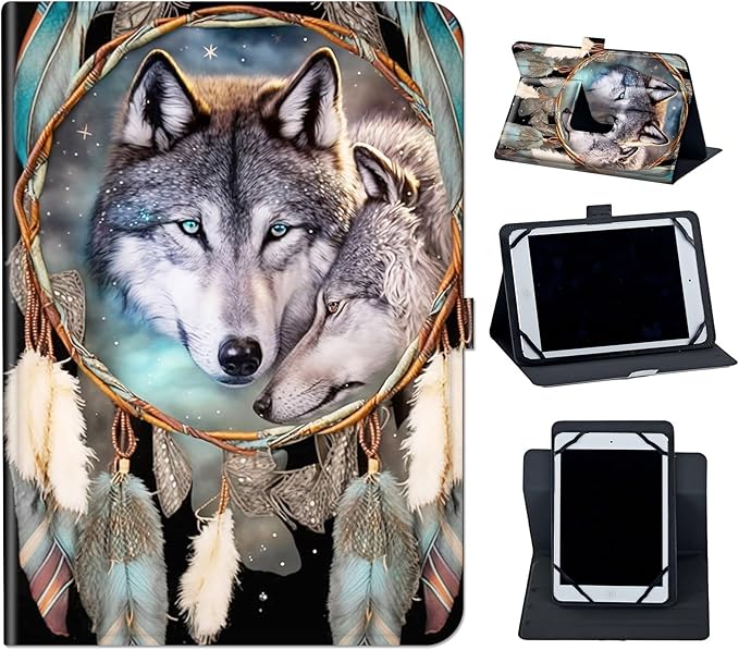 Case for Lenovo Tab P11 Pro Gen 2 11.2" 2022,Mxfdegf 360 Degree Rotating Stand and Magnetic Closure Case for 11.2 inch Lenovo Tab P11 Pro 2nd Generation,Dream Catcher Wolf