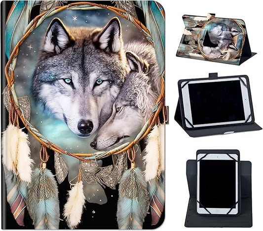 Case for Lenovo Tab P11 Pro Gen 2 11.2" 2022,Mxfdegf 360 Degree Rotating Stand and Magnetic Closure Case for 11.2 inch Lenovo Tab P11 Pro 2nd Generation,Dream Catcher Wolf