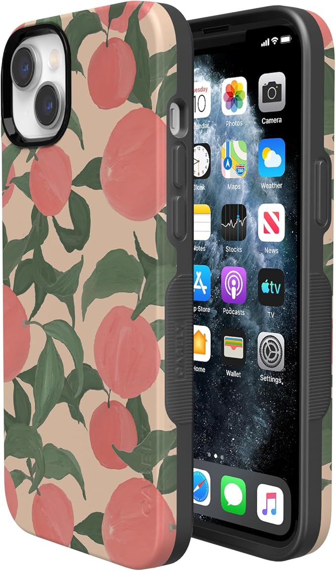 Casely iPhone 14 Case | Feeling Peachy | Blush Vines | Compatible with MagSafe | Bold Protective Design