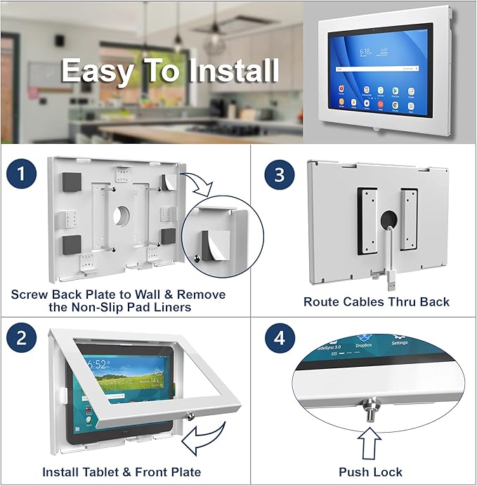 TABcare Locking Anti-Theft Metal Case for Samsung Galaxy TAB A 8.4 SM-T307 for Kiosk, POS, Store, Show Display, Time Clock (TAB A 8.4 2020, White)