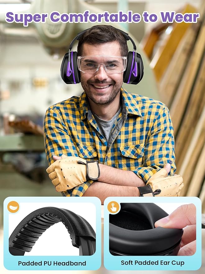 Dr.meter Ear Protection for Gun Range, 31dB SNR Noise Reduction Safety Ear Muffs, Hearing Protective Noise Cancelling Headphones for Autistic Kids Adults Earmuff for Mowing Monster Jam