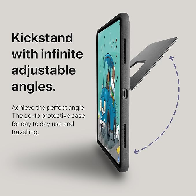 TineeOwl for iPad Pro 13-inch Case (M4) 2024, Adjustable Kickstand Magnetic Cover - Infinite Viewing Angles, Portrait/Landscape Stand, Apple Pencil Charging, Dove Series (Black)