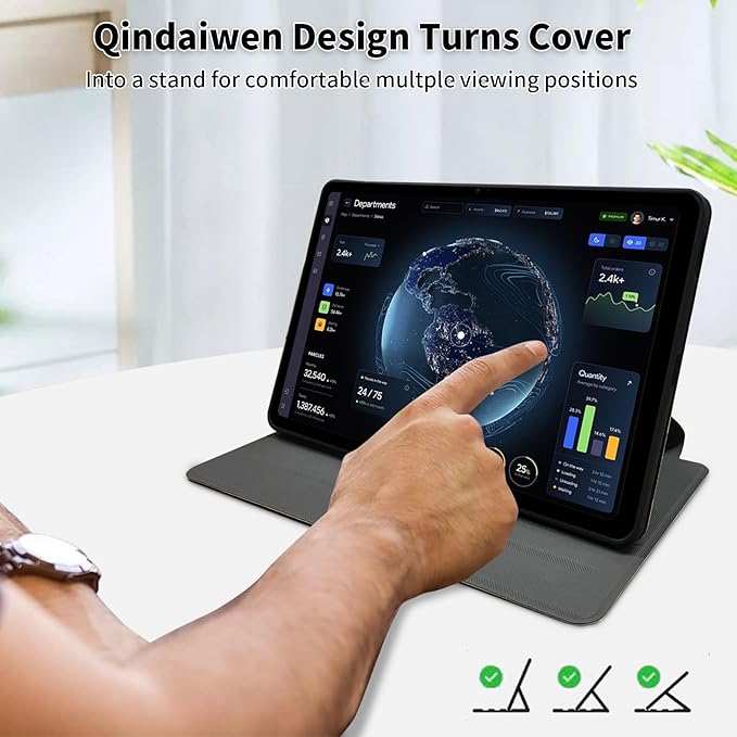 Case for 12.4 inch Galaxy Tab S10 Plus Case (2024), Galaxy Tab S9 Plus Case (2023), 360 Degree Rotating Folio Stand Smart PU Leather Cover, Auto Sleep/Wake, Wolf 4