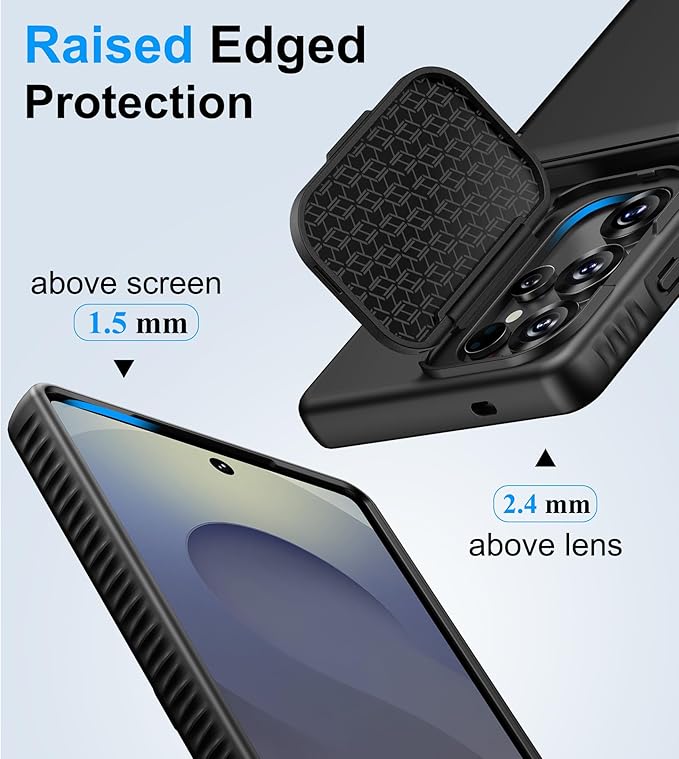 for Samsung Galaxy S25 Ultra Wallet Case with Credit Card Holder (4-5 Cards), Camera Cover Stand & Military Grade Protection, Heavy Duty Men Women Phone Case for Samsung S25 Ultra 6.9", Black