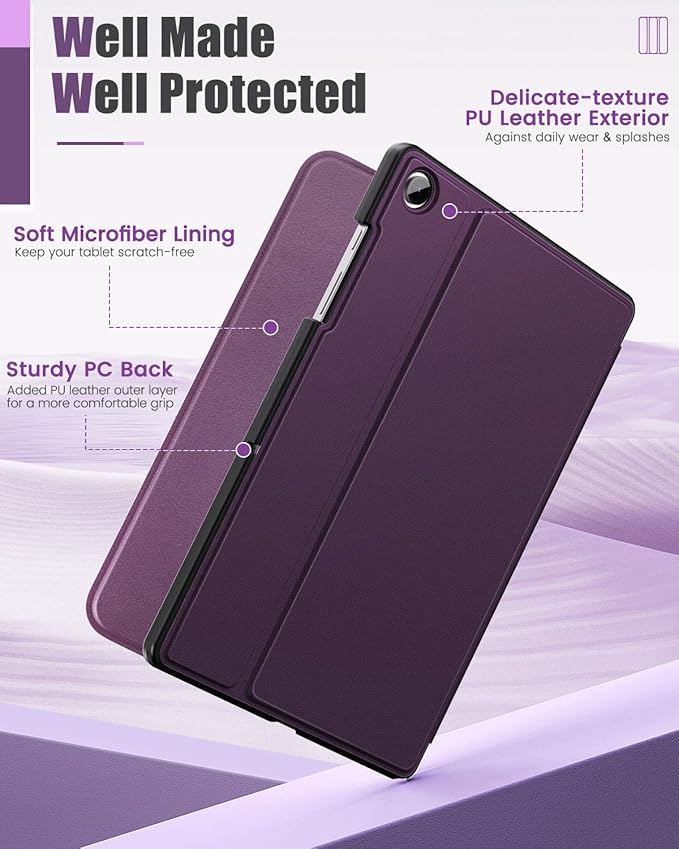 MoKo Case for Samsung Galaxy Tab A9 Plus 11-Inch 2023, Multi-Angle Viewing Slim Hard Back Shell Protective Cover Case with Auto Wake/Sleep for Galaxy Tab A9+ （SM-X210/SM-X216/SM-X218, Dark Purple