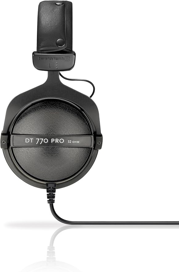 beyerdynamic DT 770 PRO 32 Ohm Over-Ear Headphones in Black. Enclosed Design, Wired for Professional Sound in The Studio and on Mobile Devices Such as Tablets and Smartphones