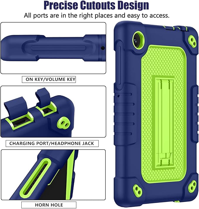 for TCL Tab 8 LE Tablet Case,Shoulder Strap Soft Silicone&Hard Back Shockproof Kids Friendly Case for TCL Tab 8 LE/TCL Tab 8 WiFi/TCL TAB 8V/TCL Tab 8 SE/TCL Tab 8 Plus 8 Inch(Navy/Green)