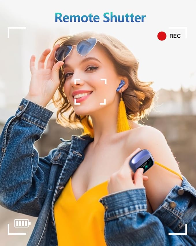 Wireless Earbuds Bluetooth Headphones, Ear Buds with Touch Screen, ANC ENC Noise Cancelling Transparency Mode, 40H Stereo Deep Bass, IPX7 Waterproof, Clear Calls, 5 EQ for iOS Android (Dark Blue)