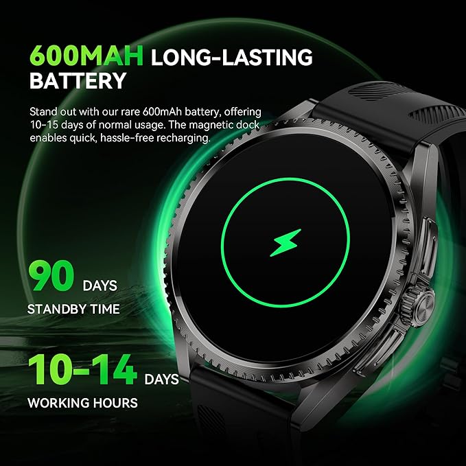 Military Smart Watch for Men (2025/Voice Assistant) Large 1.75-inch HD AMOLED Tactical Smartwatch for Android iOS 100+ Sport Mode Fitness Tracker with Heart Rate SpO2 Sleep Monitor IP67 Waterproof