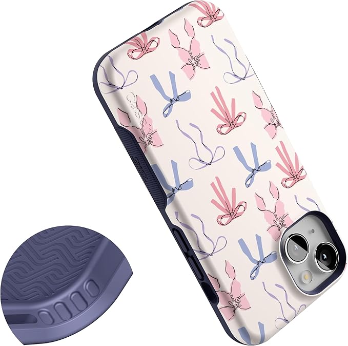 Casely iPhone 14 Case | Coquette Girlie | Pastel Bows | Compatible with MagSafe | Bold Protective Design