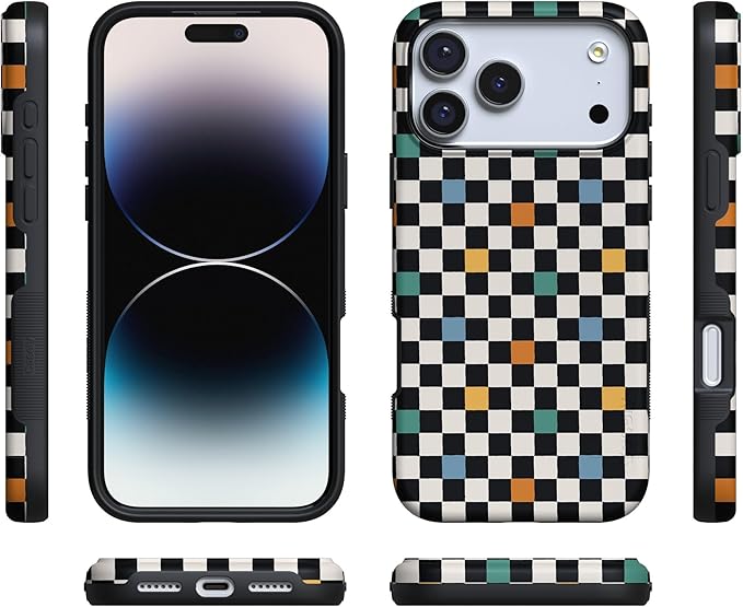 Casely iPhone 17 Pro Case | Old Skool | Retro Checkerboard | Compatible with MagSafe | Bold Protective Design