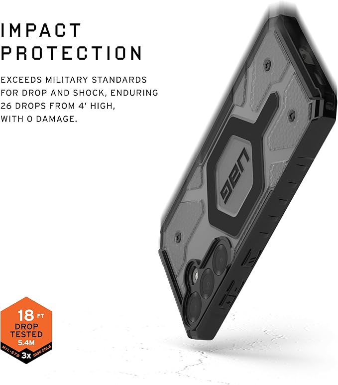 URBAN ARMOR GEAR UAG Designed for Samsung Galaxy S25 Case 6.2" Pathfinder Clear - Compatible with Magnetic Charging Transparent Rugged Military Drop Tested Protective Cover, Ash