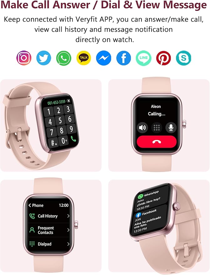 Smart Watch, 44mm Smartwatch Answer Make Calls, Alexa 1.83" Fitness Watch, IP68 Waterproof Fitness Tracker Women Men, Heart Rate/Sleep Monitor, 100+ Sports Pedometer Watch for Android & iOS Phone