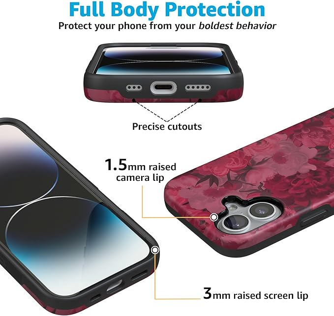 Casely iPhone 17 Case | Romance Novel | Moody Floral | Compatible with MagSafe | Bold Protective Design
