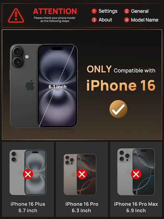 Vihibii for iPhone 16 Case Wallet with Card Holder (4 Cards) [RFID Blocking] & Slide Camera Cover, Military Grade Drop Protection, Hard Back & Silicone Edge Phone Cover, 6.1" 2024, Dark Purple