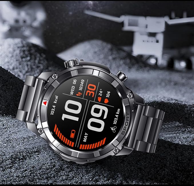 Smart Watches for Men with Bluetooth&Flashlight,1.52" IP68 Waterpro Men's Smart Watch,500mAh 100+ Sport Modes with Heart Rate/Sleep Monitor Fitness Trackers Compatible Android iOS(2 Straps)