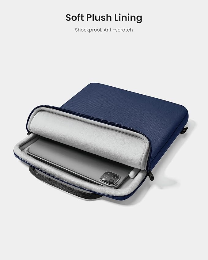 tomtoc Light-B19 Slim 11 Inch Tablet Sleeve Bag for 2025 11-inch iPad A16, iPad Air M3, iPad Pro M4/M2/M1, iPad Air M2 2024, iPad 10/9, Light Shoulder Bag with Acessories Storage, Eco-Friendly Fabric