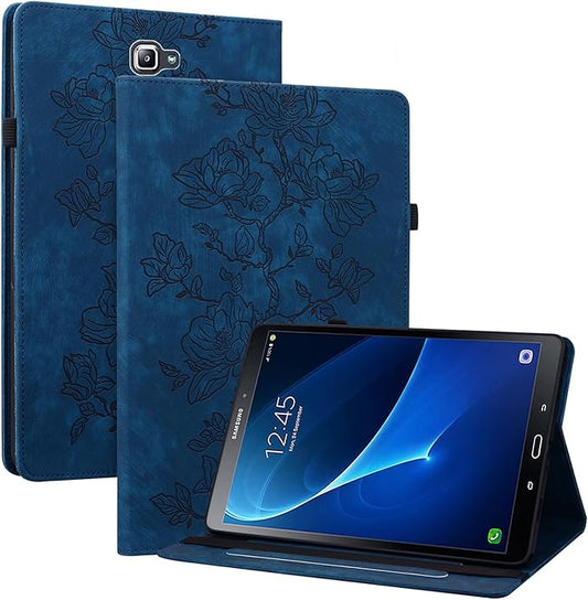 Case for Samsug Galaxy Tab A 10.1 inch 2016 （No S Pen Version） SM-T580 T585 T587, Slim PU Leather Folio Cover with Multi-Angle Stand and Pen Holder, Blue