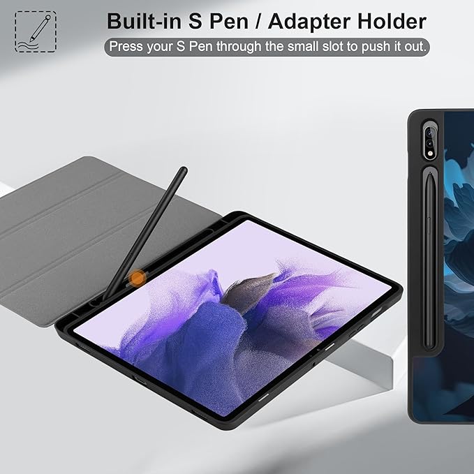 Case for Samsung Galaxy Tab S8 2022 & S7 2020, Shockproof Tablet Case for Samsung Tab S8/S7 11 inch with Auto Sleep/Wake & Trifold Stand & Soft TPU Back Cover, Blue Ponies