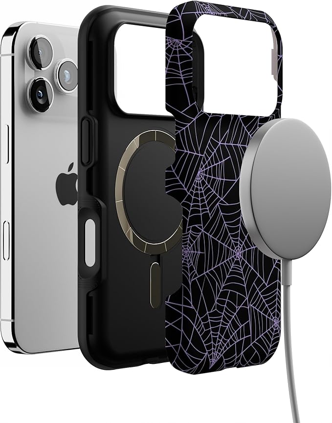 Casely iPhone 17 Pro Case | Midnight Web | Spider Web | Bold Protective Design | Compatible with MagSafe