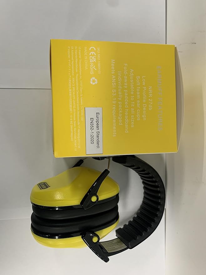 Dr.meter Ear Protection for Kid: EM100 SNR27.4 Kids Noise Cancelling Headphones with Adjustable Headband - Kid Hearing Protection for Monster Truck Mowing Demo Derby and Concert - Yellow