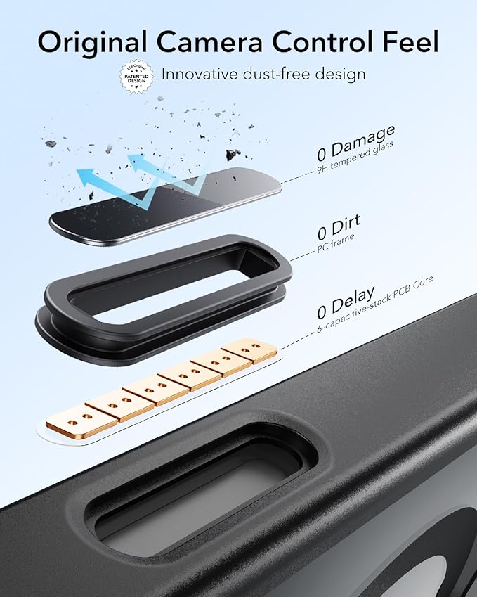 ESR for iPhone 16 Plus Case,Camera Control Button Compatible with MagSafe, Military-Grade Protective Case, Built-in Stash Stand Phone Case, Scratch-Resistant Back Cover, Classic Series, Frosted Black