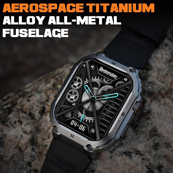 Smart Watch - 2 inch Rugged Smart Watch for Android Phones, 100M Waterproof, Bluetooth Call, 100+ Sports Modes, Ultra Long Battery Life