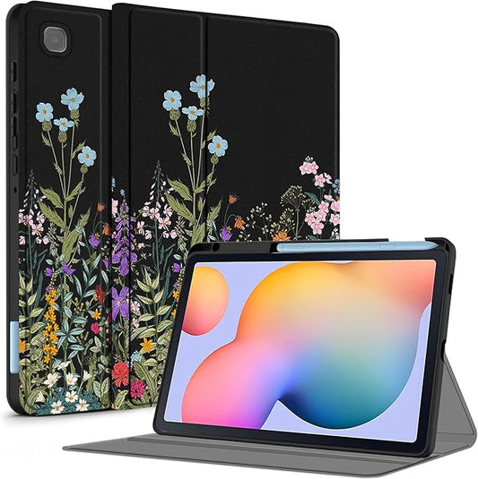 Case for Samsung Galaxy Tab S6 Lite 10.4 Inch 2024/2022/2020 with S Pen Holder, Multi-Angle Viewing Soft TPU Back Cover with Pocket Auto Wake/Sleep.