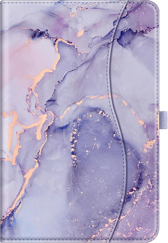 Fintie Case for Samsung Galaxy Tab S10 Lite/ S10 FE/ S9 FE 5G 10.9 Inch/Tab S9 11 Inch with S Pen Holder, Multi-Angle Viewing Protective Cover with Pocket, Auto Sleep/Wake, Lilac Marble