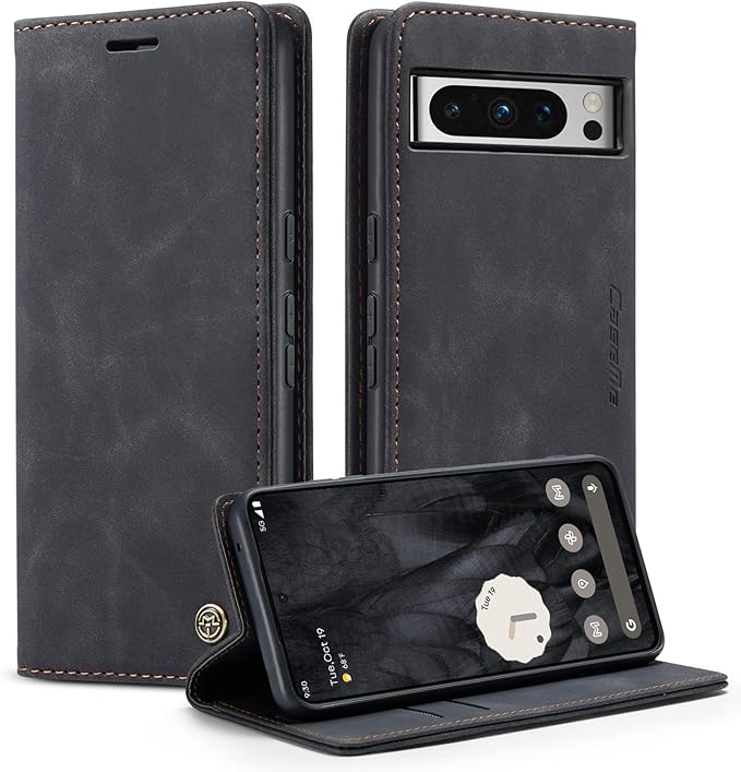 for Google 8 Pro Case, Flip Wallet Leather Case with Card Holder Magnetic Closure Shockproof Kickstand Protective Phone Cases Cover for Google 8 Pro,Black