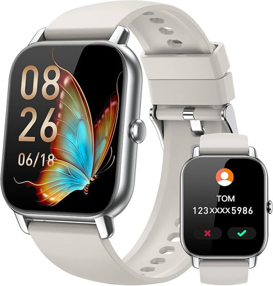 Smart Watches for Men Women(Answer/Make Call), 1.85 inch HD Fitness Tracker Watch with Activity Counter/Sleep Monitor/ 110+ Sports Modes, IP68 Waterproof Smart Watch for Andriod iPhone iOS Compatible