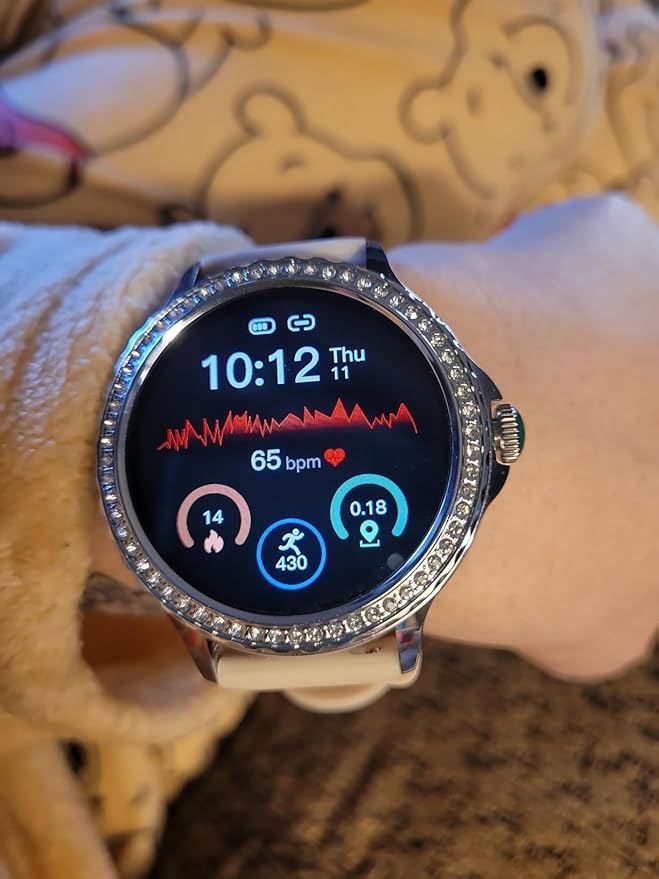 Smart Watches for Women(Answer/Make Calls) with Diamonds, 1.3” HD Bluetooth Smart Watch for Android iOS Phones, IP68 Waterproof Fitness Activity Trackers Smartwatch with Heart Rate/SpO2/Sleep Monitor