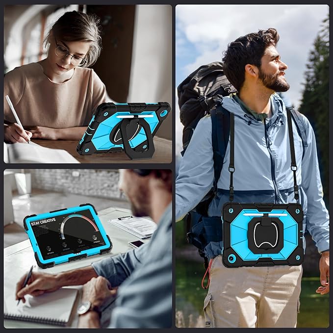 Case for Samsung Galaxy Tab A9+/ A9 Plus Case 11 Inch (SM-X210/X216/X218) with Screen Protector/360° Rotating Stand,Military Grade Shockproof Cover for Galaxy Tab A9 Plus Cases