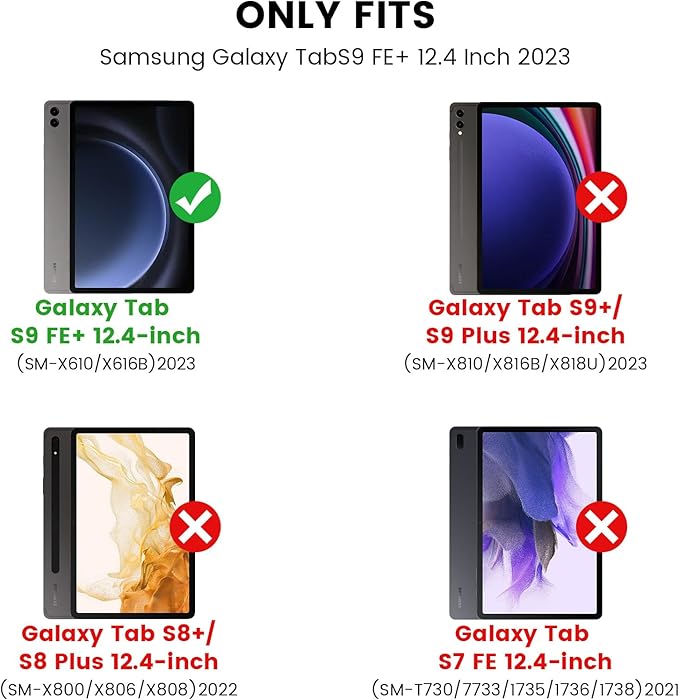 Nillkin for Samsung Galaxy Tab S9+ Plus Detachable Keyboard Case with 7 Backlit, Kickstand, Trackpad, S Pen Holder, for Samsung Tablet S10 Plus Keyboard (for Galaxy Tab S9 FE Plus - 12.4 inch)