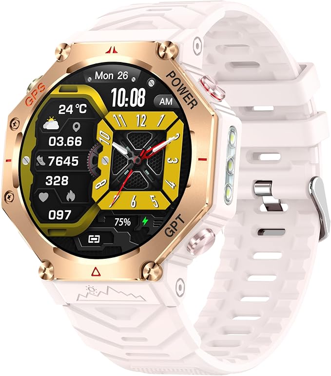 ZL-SW8(Pink) 1.39" Stylish Smartwatch for Women, Bluetooth Calling, AI Voice Assistant, 107 Sport Modes, 3ATM Waterproof, Fashionable Design, Compatible with Android/iOS