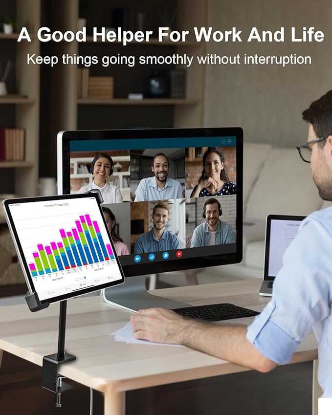 woleyi Anti-Theft Retail Kiosk Tablet Stand - [Dual Security Lock] 360° Swivel Locking iPad POS Stand Holder, for 7-11" iPad Pro/Air/Mini, Galaxy Tab, Surface, for Store Display Office Kitchen Desktop