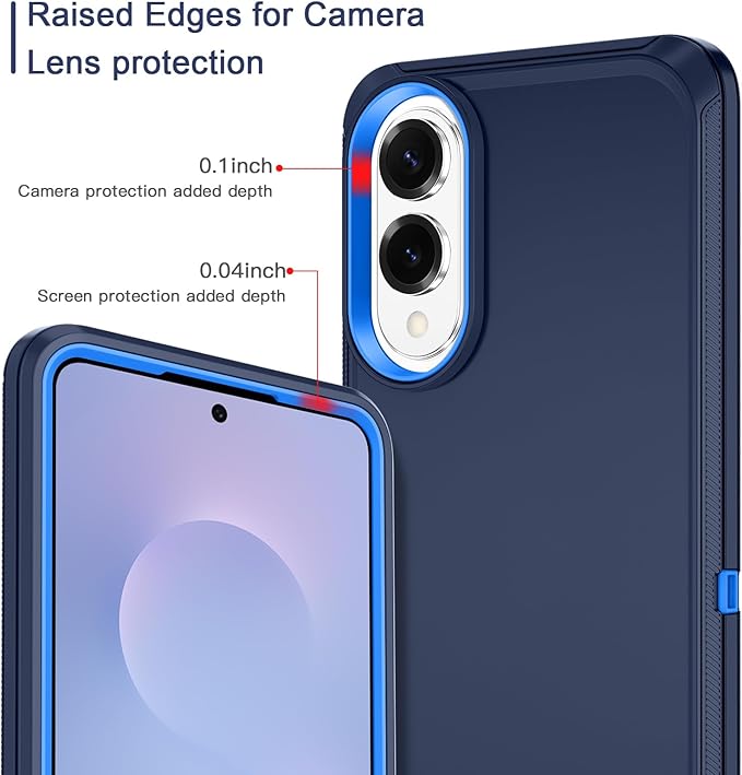 for Samsung Galaxy S25 Edge Case Heavy Duty Protective Shockproof Dropproof 3-Layer Full Body Protection [Without Screen Protector] Tough Rugged Case for Galaxy S25 Edge,Navy Blue