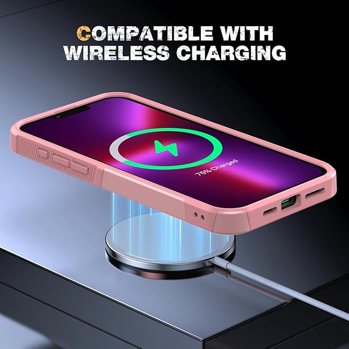 Diaclara Designed for iPhone 13 Pro Max Case, [with Privacy Screen Protector] [Anti Spy] [Military Grade Drop Protection] Heavy Duty Full-Body Shockproof Phone Case, Pink