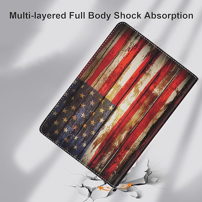 Case for Samsung Galaxy Tab A9 Plus 11 inch 2023，Slim Fit Foldable Standing Cover Case with Auto Sleep/Wake for Galaxy Tab A9+ 11’2023 (SM-X210/X216/X218)，Vintage USA Flag
