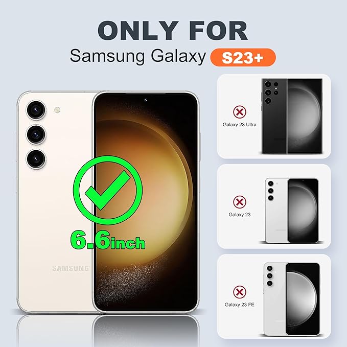 Designed for Samsung Galaxy S23 Plus Case with Magnetic Ring Stand [Compatible with Mag-Safe][Military Grade Drop Protection][Build in Kickstand] Shockproof S23 Plus Phone Case 6.6",Rose Gold