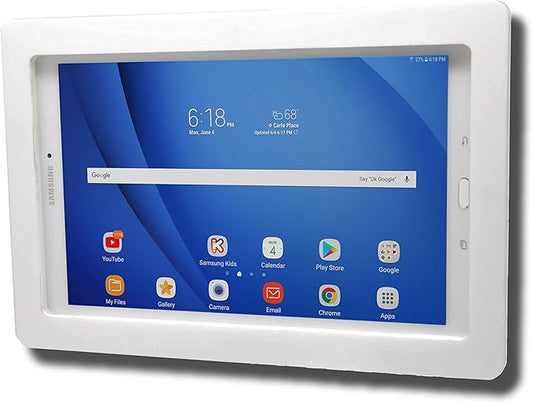 TABcare Security Anti-Theft Acrylic VESA Enclosure for Amazon Fire HD 8 2020 2022 2024, HD 8 Plus Tablet with Free Wall Mount Kit (White)