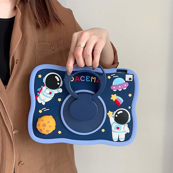 for Galaxy Tab S6 Lite 10.4''2022/2020 Kids Girls Cute 3D Kawaii Cartoon Silicone Cover with 360°Stand Shoulder Strap Hand Grip Case for Tab S6 Lite Tablet SM-P610/P613/P615/P619(Star)