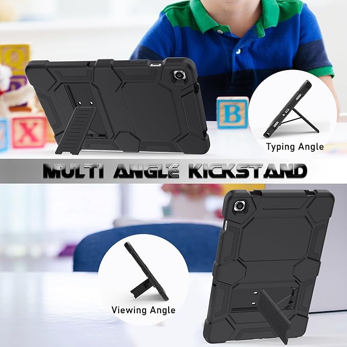 Case for Samsung Galaxy Tab A9 Plus 11 Inch (2024), Heavy Duty Rugged Shockproof 3-Layers Protective Case with Kickstand for Tab A9+ (SM-X210/X216/X218), Black