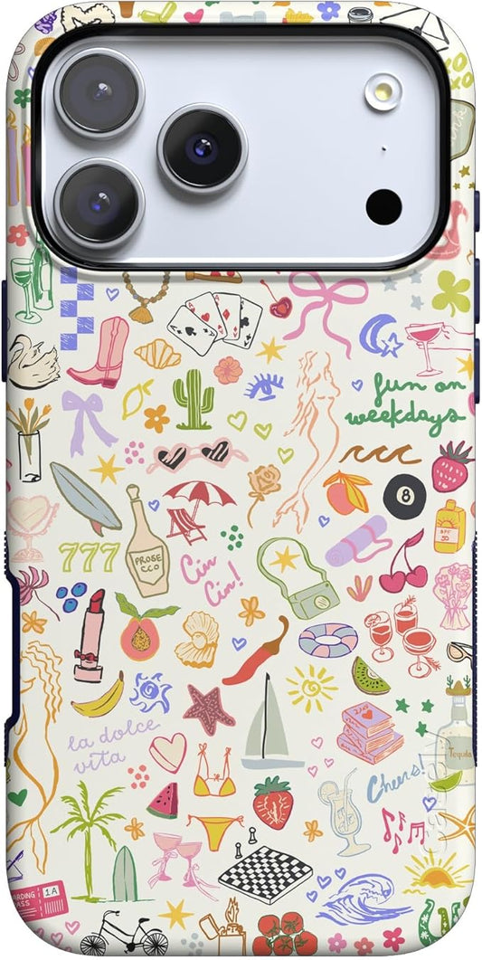 Casely iPhone 17 Pro Case | All The Fun Things | Fun on Weekdays | Compatible with MagSafe | Bold Protective Design