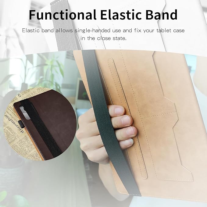 Case for Lenovo Tab M11 / Tab K11 LTE 11 Inch (TB330FU) 2024 Bussiness Premium PU Leather Protective Case Lightweight Flip Stand with Elastic Band & Card Holder for Lenovo Tab M11-Brown