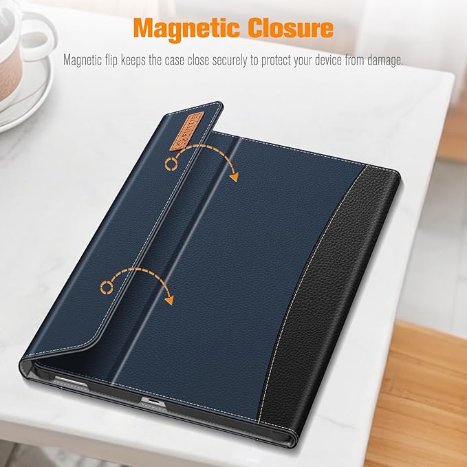 Fintie Case for Samsung Galaxy Tab S10 FE Plus 13.1 Inch 2025 Model (SM-X620/X626) with Built-in S Pen Holder, Multiple Angle Portfolio Business Cover with Pocket Auto Sleep/Wake, Navy