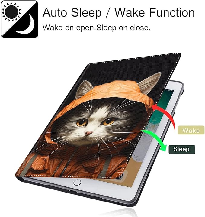 Case for Galaxy Tab A9 Plus ， Auto Sleep/Wake Multi-Angle Viewing Slim Folio Stand Cover for Samsung Galaxy Tab A9+/A9 Plus 11 Inch 2023 (SM-X210/X216/X218), Cute Cat