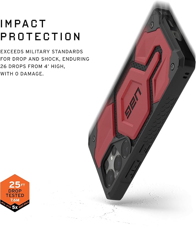 URBAN ARMOR GEAR UAG for Samsung Galaxy S25 Ultra Case 6.9" Monarch Pro - Compatible with Magnetic Charging Premium Rugged Military Drop Tested Protective Cover, Crimson